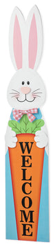 42"œH Easter Wooden Bunny Welcome Porch Sign