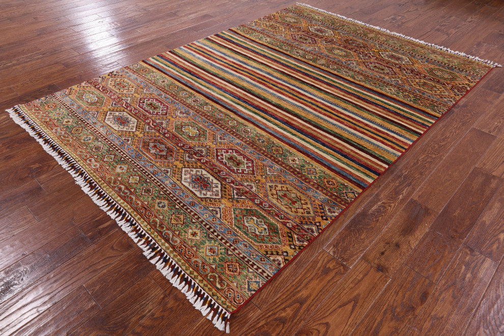 Super Kazak Khorjin Handmade Wool Rug 5' 10" X 8' 3" Q4889