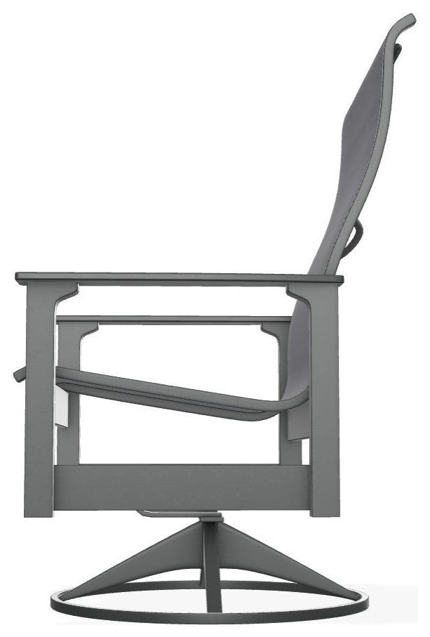 Leeward Sling Outdoor Swivel Rocker, Augustine Pewter/Graphite