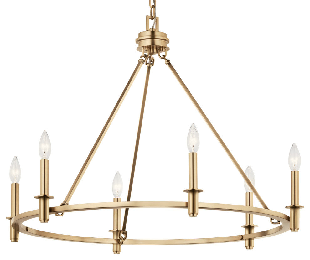 Carrick Chandelier, Black, Champagne Bronze, 6 Light