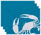 18"x14" Crab Dip, Animal Print Placemat, Set of 4, Turquoise