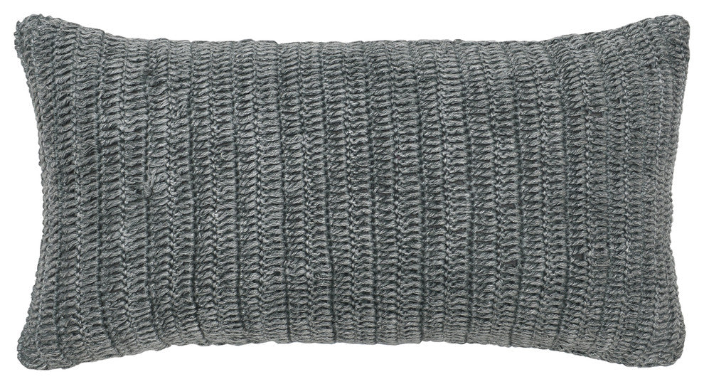 Nakeya Knitted Throw Pillow by Kosas Home, Gray, 14x26