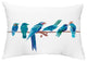 Morning Birds 14"x20" Coastal Decorative Outdoor Pillow, Royal Blue