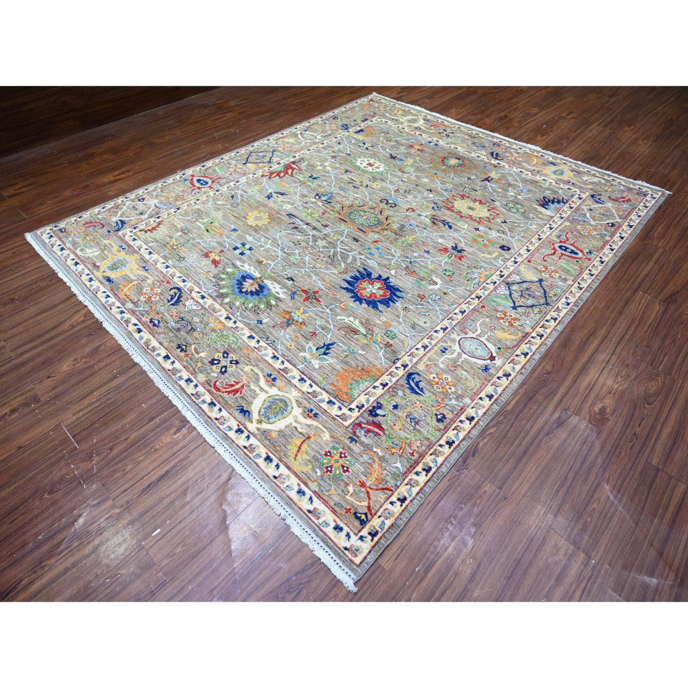 Dolphin Gray Hand Knotted Wool Aryana With Ziegler Mahal Oriental Rug 8'2"x9'9"