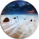 Waves Flowing Over Boulders, Seashore Photo Disc Metal Artwork, 23"