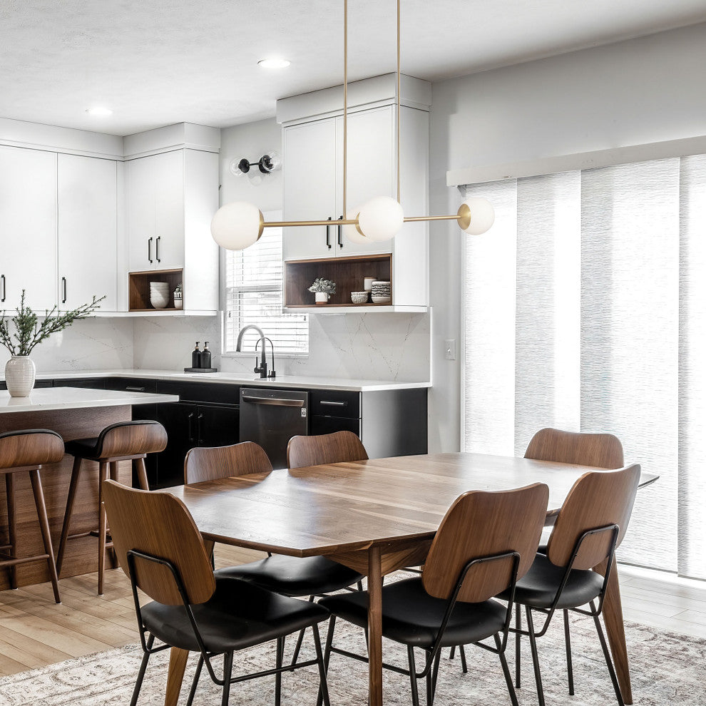 Dayana Transitional 4 Light Aged Brass White Metal Pendant