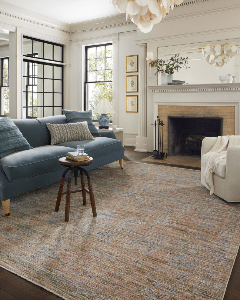 Jean Stoffer x Loloi Katherine Copper / Steel 5'-3" x 5'-3" Round Accent Rug