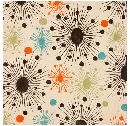 Safavieh Soho Soh747A Rug, Ivory/Multi, 6'x6' Square