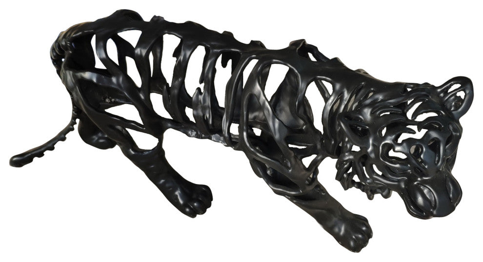 Retro Tiger Stripes Statue Large Black - Black
