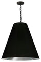 1 Light Large Anaya Matte Black Pendant with Black/Silver Shade