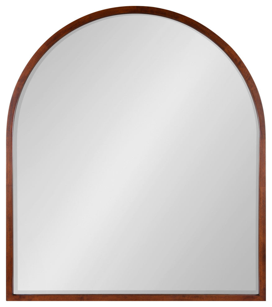 McLean Arch Wood Framed Wall Mirror, Walnut Brown 32x36