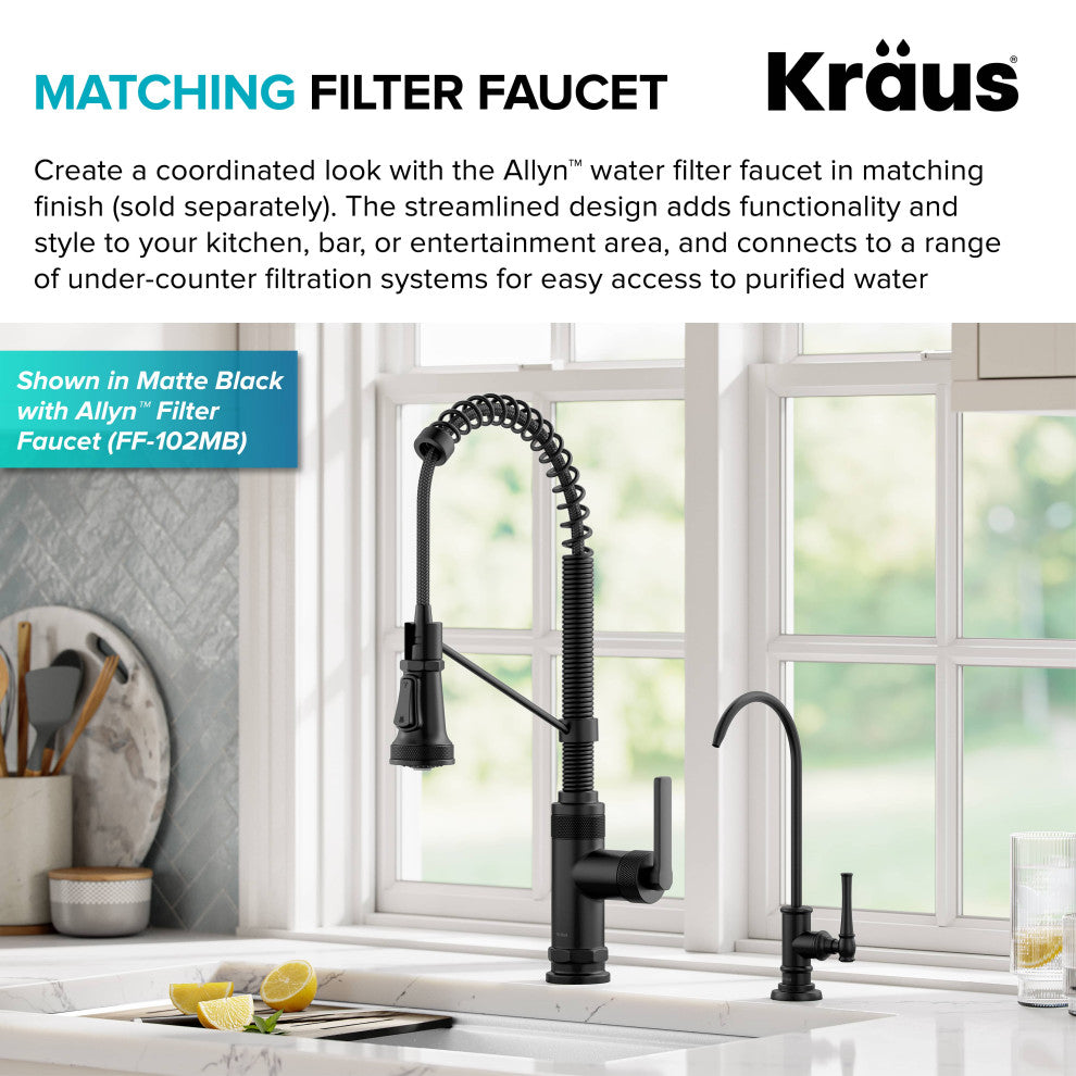 KRAUS Allyn Commercial Style 2-Function 1-Handle Pull Down Kitchen Faucet BBMB