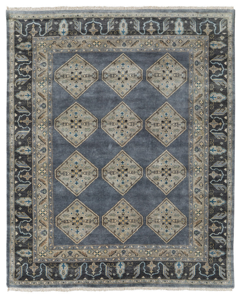 Weave & Wander Alden Rug, Dark Blue/Gray, 9'6"x13'6"