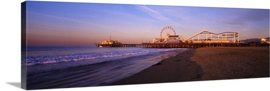 "California, Santa Monica Pier" Canvas Art, 36"x12"x1.25"