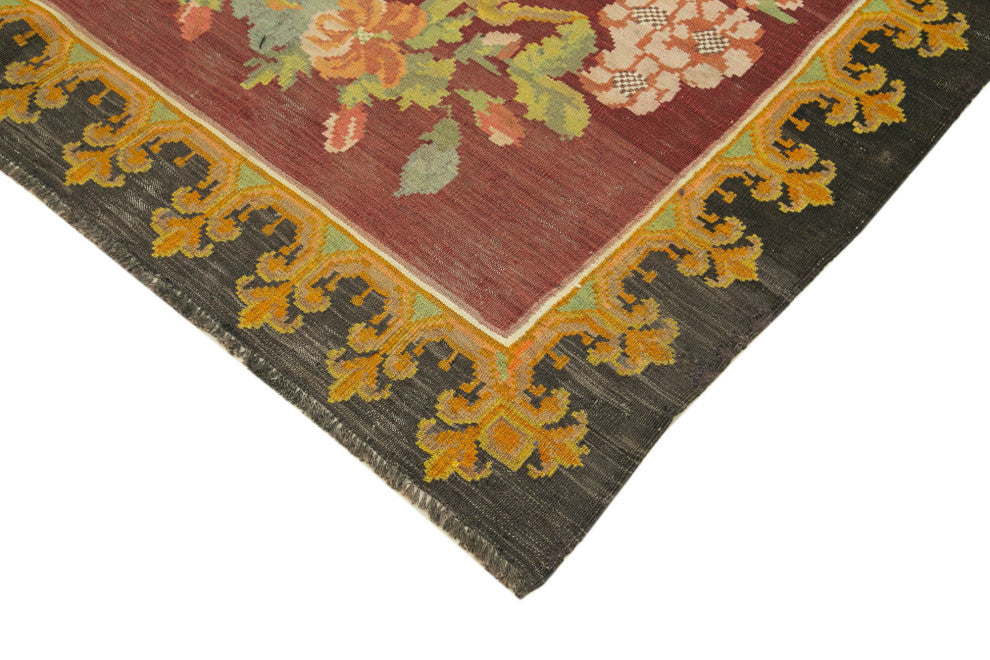 Rug N Carpet - Handmade Bessarabian 6' 3'' x 8' 6'' Vintage Floral Kilim Rug