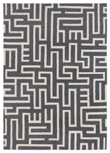 Lima Contemporary Area Rug, Gray and White, 7'x10'