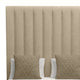 Nativa Interiors Moyra Vertical Channel Tufted Bed, Flax, Queen, Headboard: High