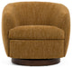 Divani Casa Wendt Modern Mustard Fabric Swivel Accent Chair