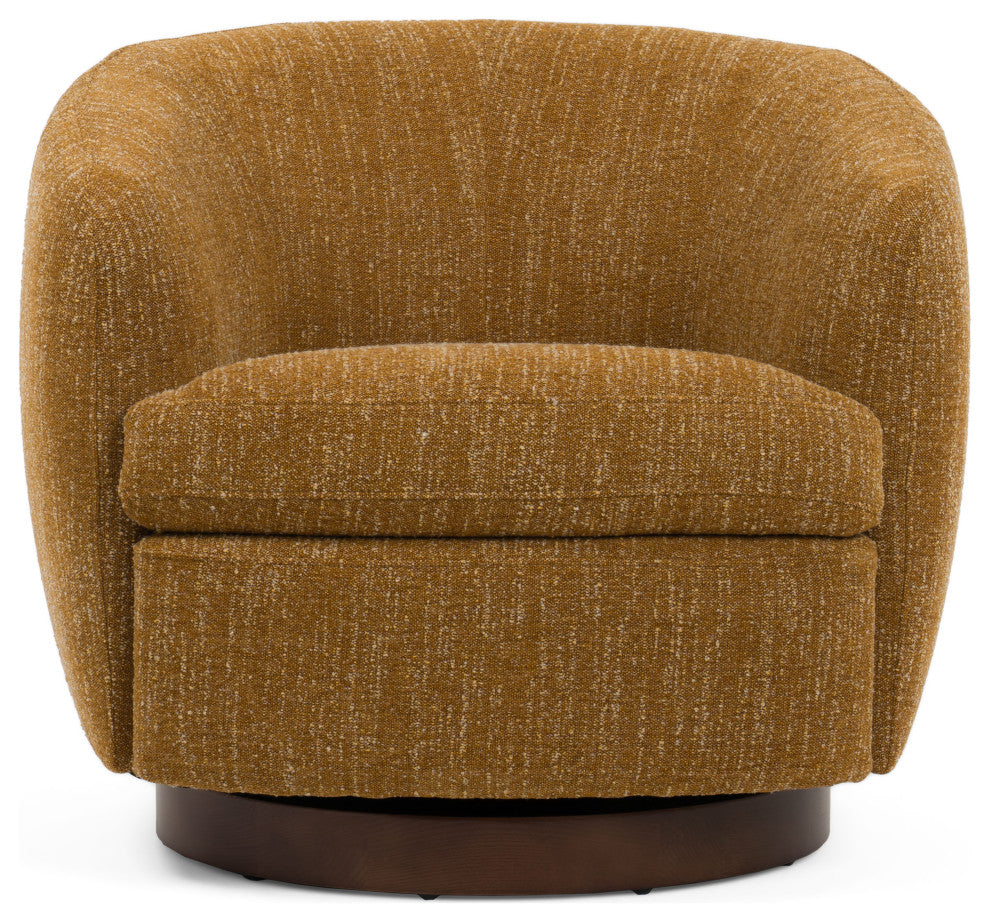 Divani Casa Wendt Modern Mustard Fabric Swivel Accent Chair