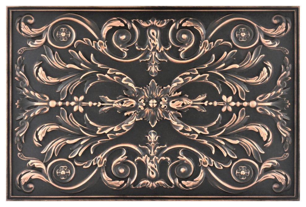 Viola Oil Rubbed Bronze Matte Finish 12"x 18" Hand Made Metal Mural Tile