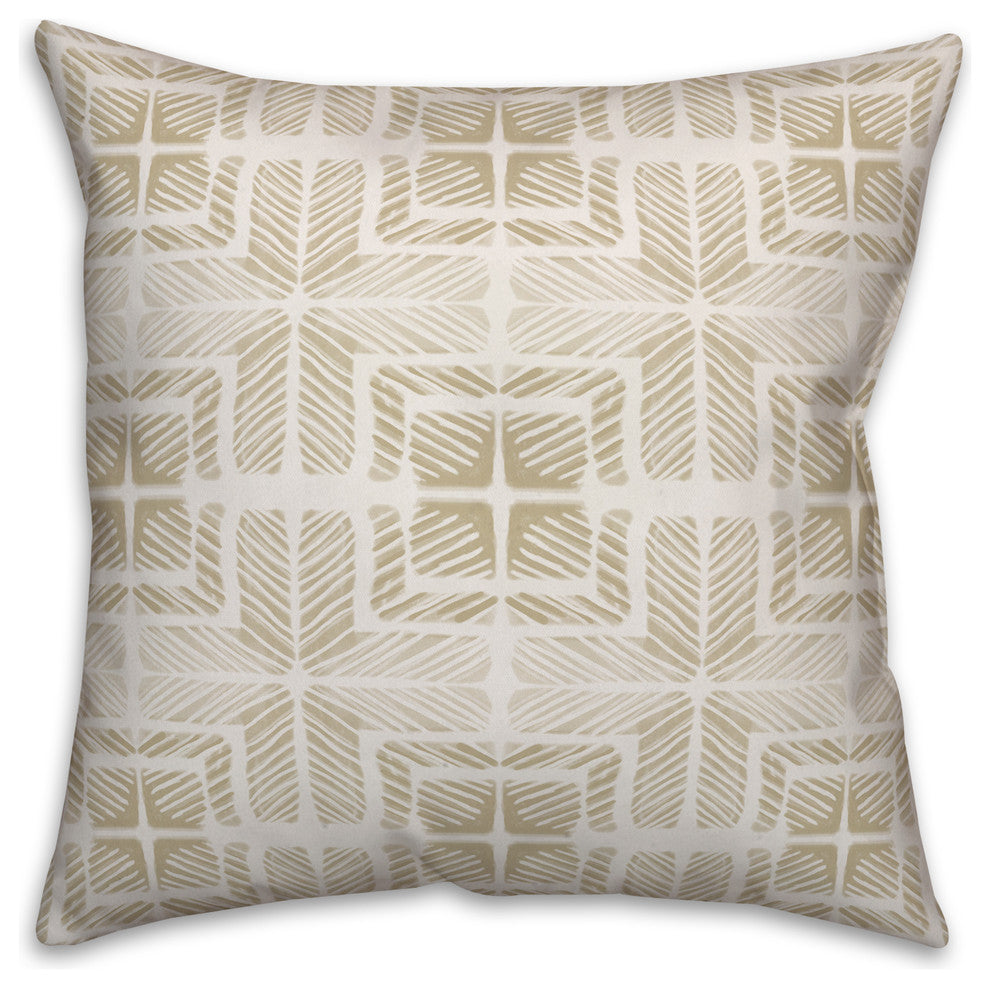 Taupe Shibori 16x16 Throw Pillow