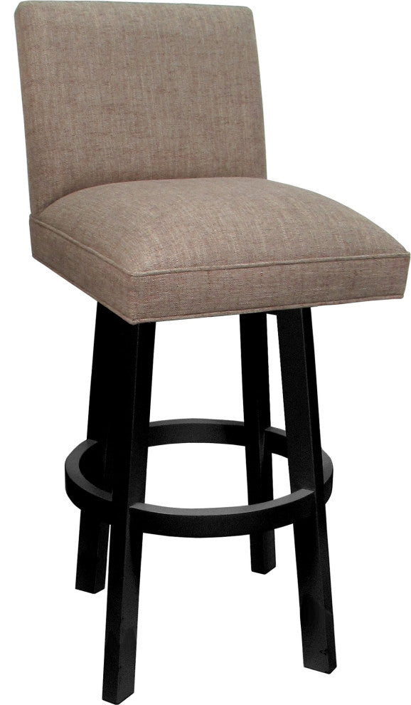 Swivel Wood Counter, Bar or Extra Tall Stool - Sommerville on Vivian Base, Basin Beige - Black, 26"