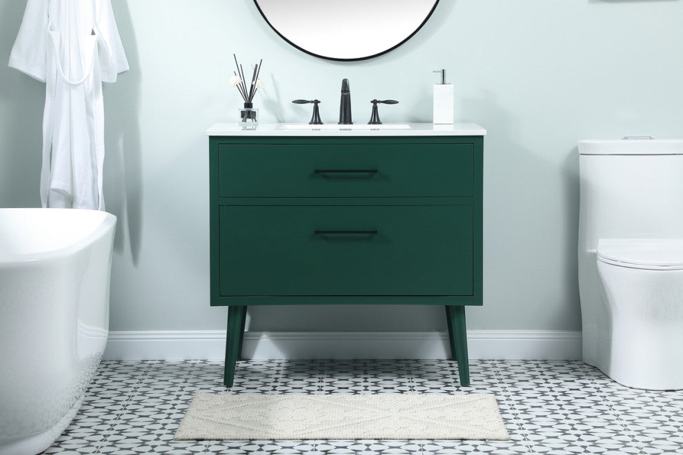 Home Living 36" Bathroom Vanity, Green