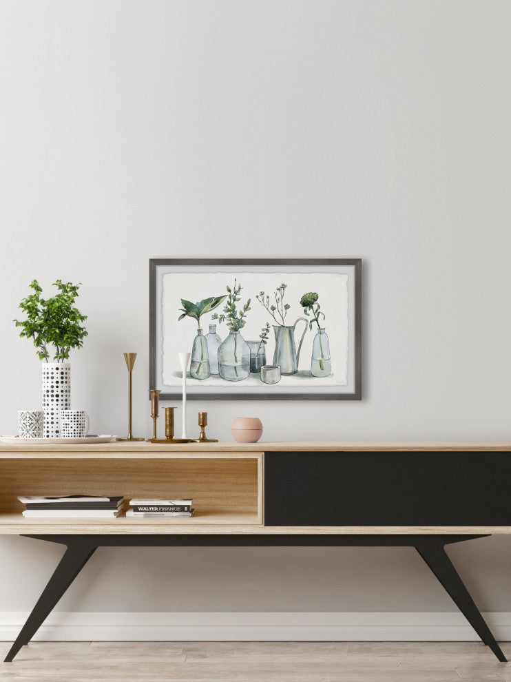 "Tropical Plants, Glass" Framed Painting Print
