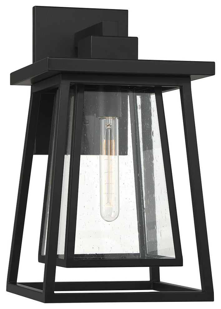 Denver 1-Light Outdoor Wall Lantern, Matte Black