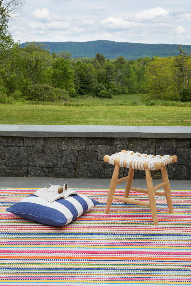 Dash & Albert Summer Stripe Handwoven Indoor/Outdoor Rug, Multi, 2' x 3'