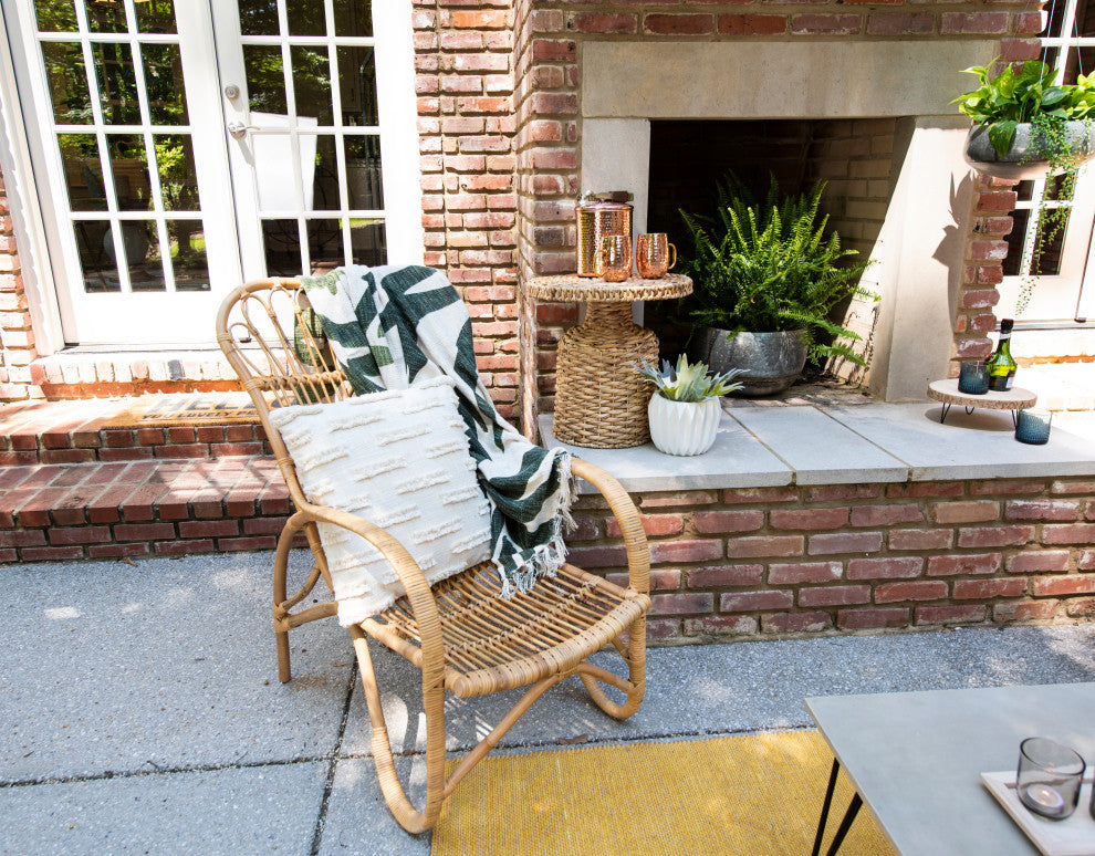 Round Gray Fluted Ceramic Flower Pot, White