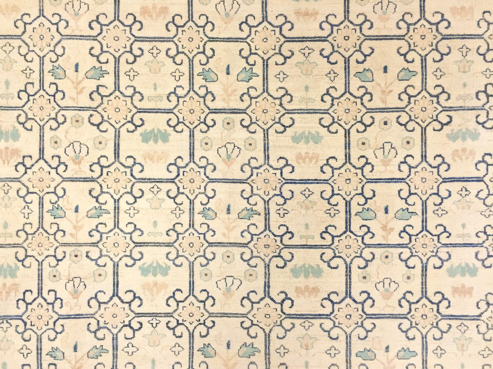Peshawar Janat Ivory/Light Green Rug, 9'11"x13'4"