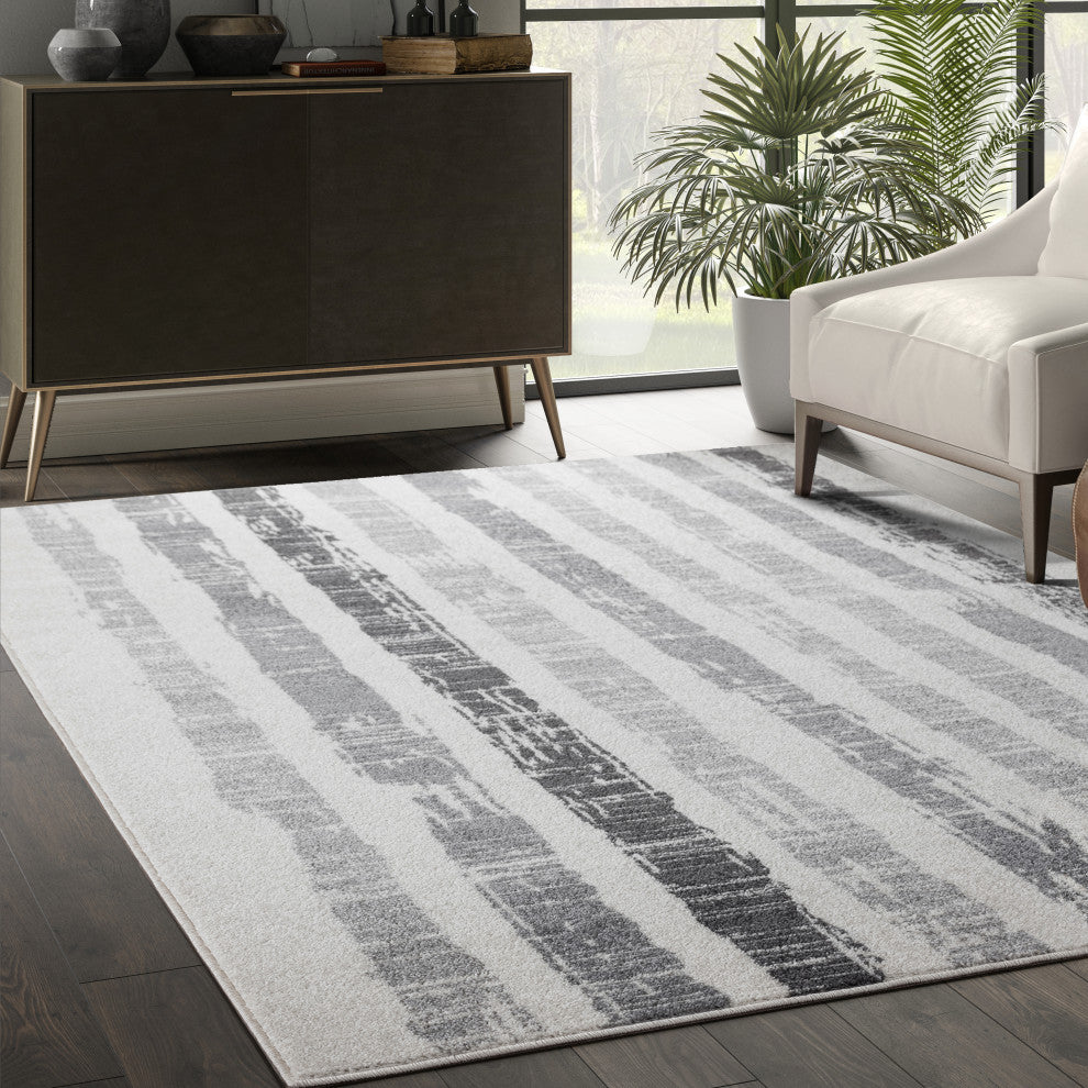 Abani Casa CAS110A Faded Striped Morrocan Inspired Area Rug