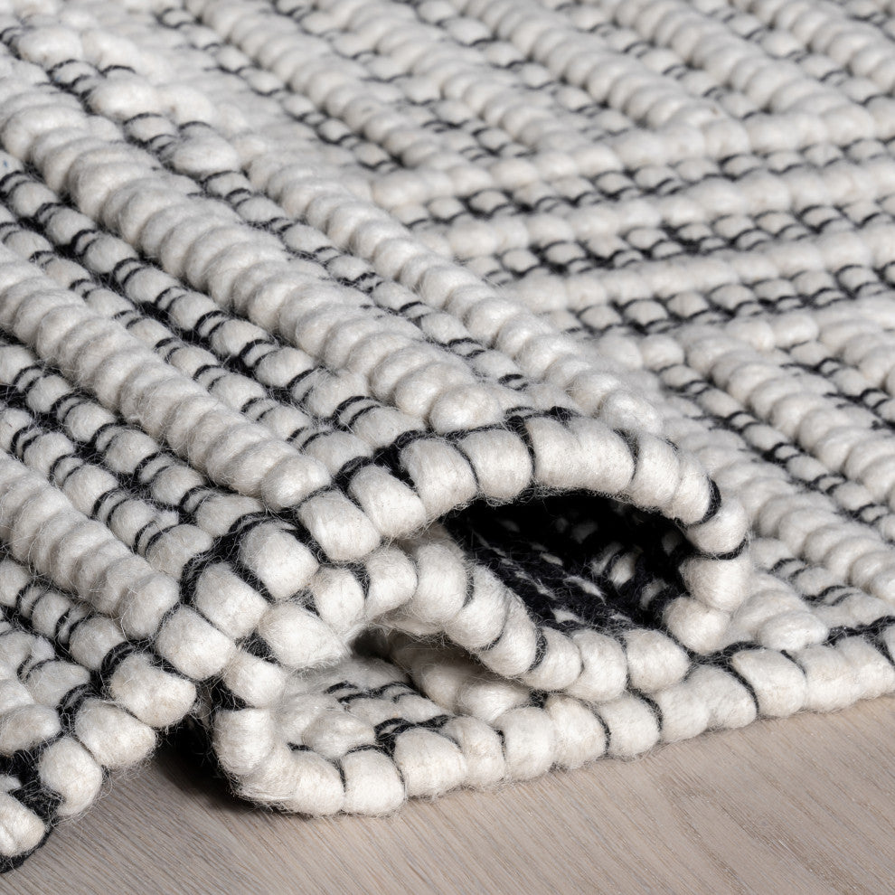 Devon Wool Blend Area Rug, Ivory 10' x 14'
