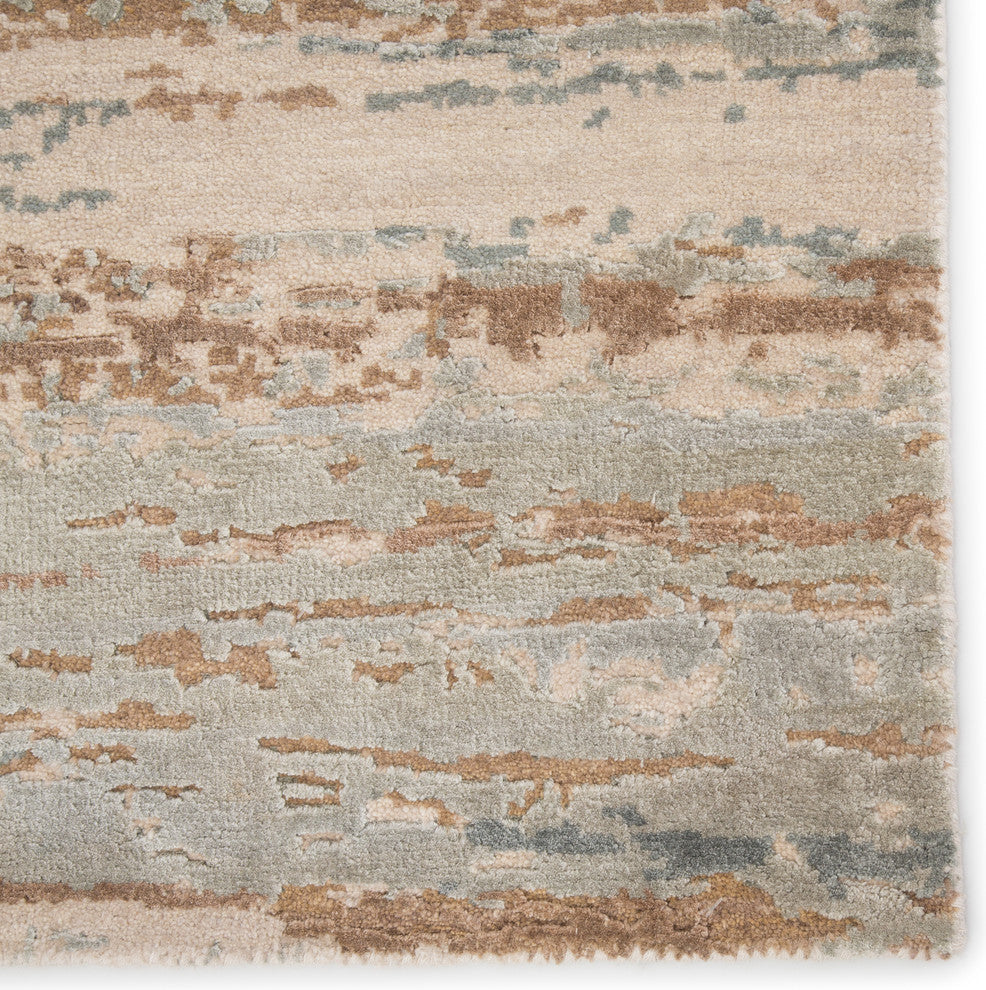 Kavi by Jaipur Living Bandi Knotted Abstract Light Blue/Tan Area Rug, 5'6"x8'
