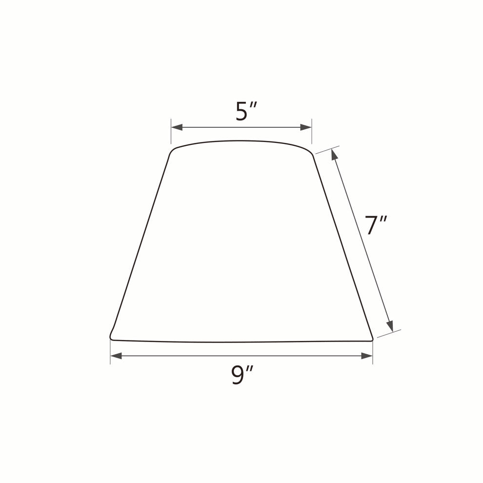 32175 Hardback Empire Shape Spider Lamp Shade, Off-White, 9" wide, 5"x9"x7"