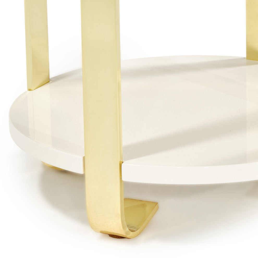 Ariana Chairside Table, Gold