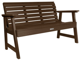 4' Weatherly Bench, Chairs, Conversation Table, 4-Piece Set, Weathered Acorn