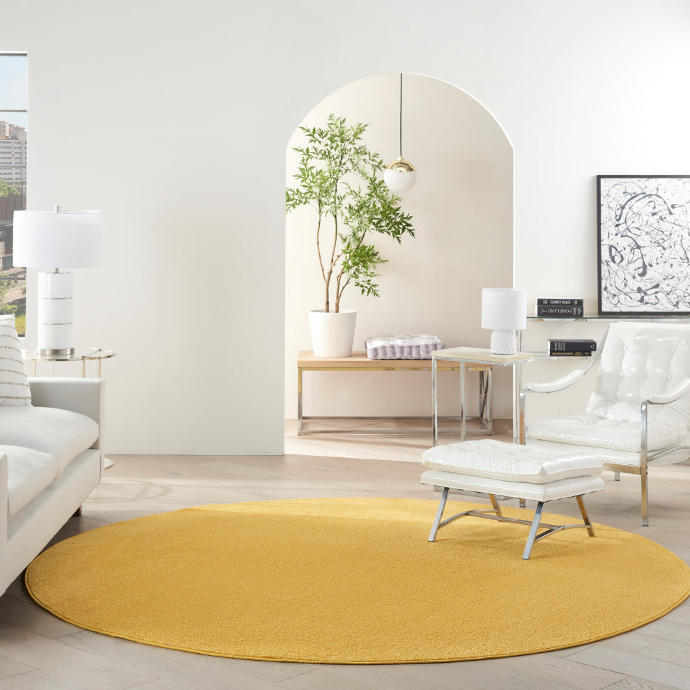 Nourison Essentials 8' x Round Yellow Outdoor Area Rug