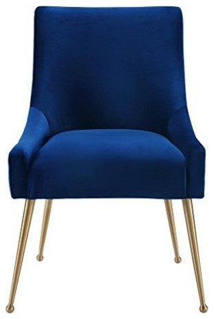 Beatrix Navy Velvet Side Chair - Navy