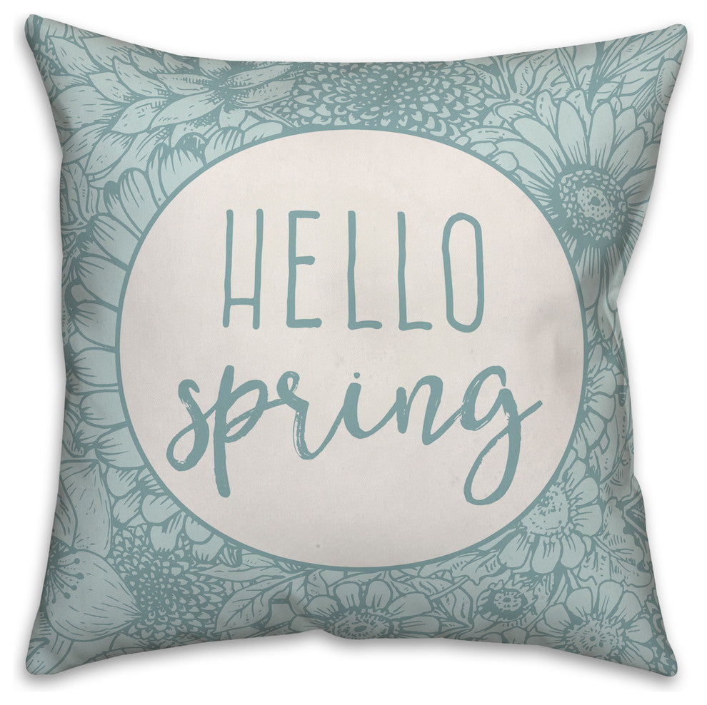 Hello Spring 20x20 Throw Pillow