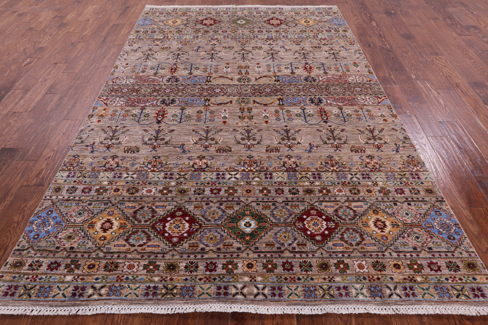 Super Kazak Khorjin Handmade Rug 6' 8" X 10' 0" Q10343