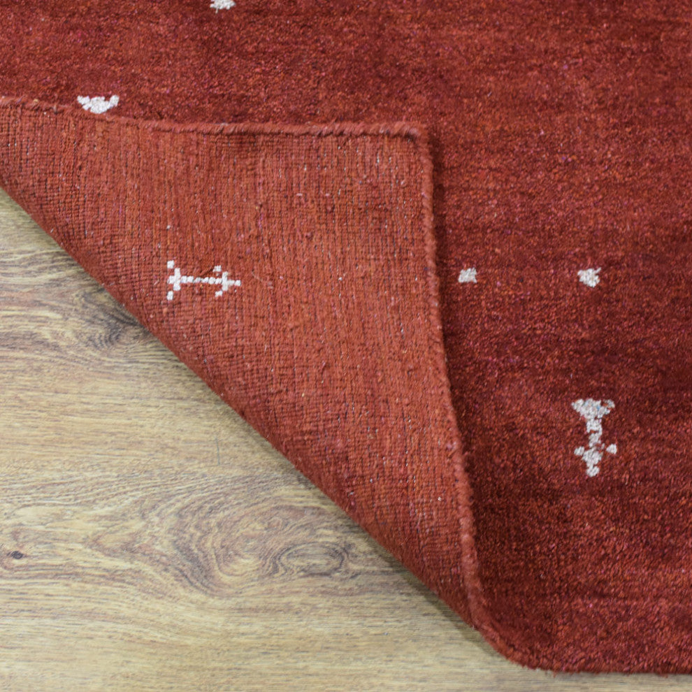 HAND KNOTTED LOOM SILK ECO-FRIENDLY RUGS-9'x12',Rectangle,Light Red,Contemporary