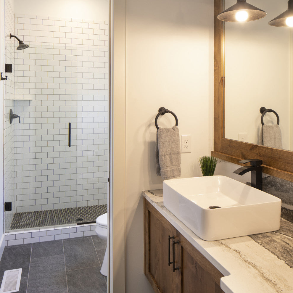 Rectangular White Porcelain Vessel Sink