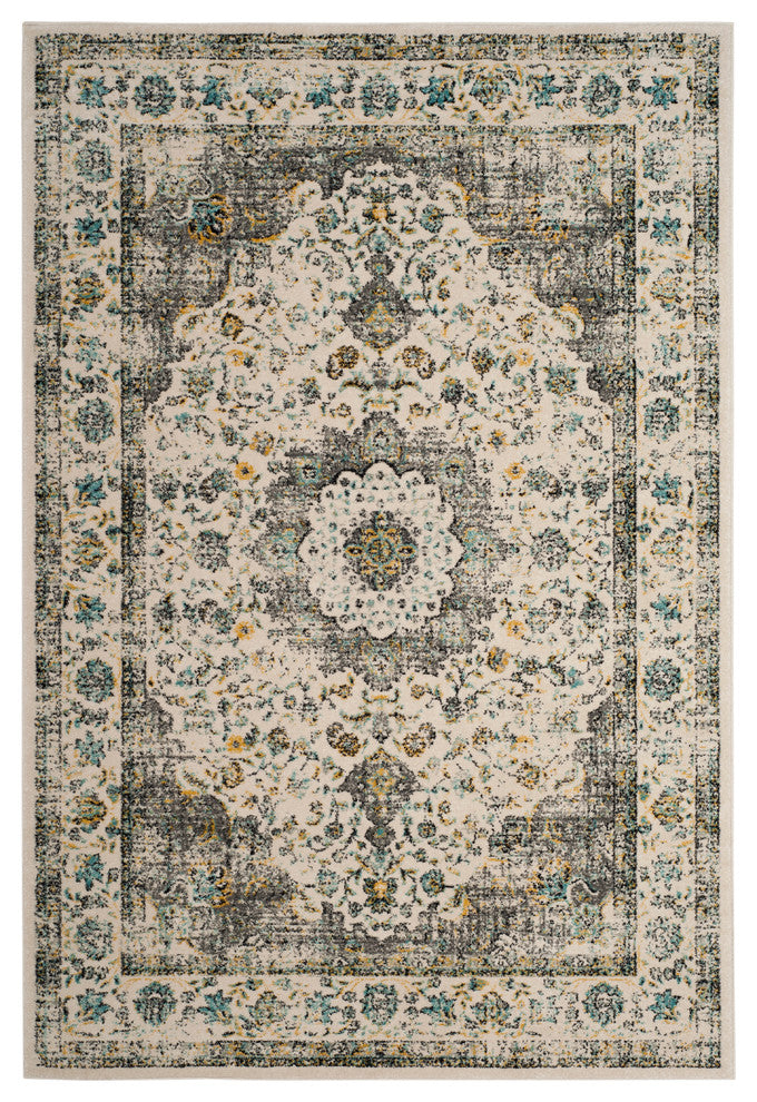 Safavieh Evoke Evk220B  Rug, Grey/Gold, 5'1" X 7'6"