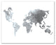 Gray World Map 16x20 Canvas Wall Art