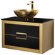 Danya Leather Vanity, Black and Gold, 32"
