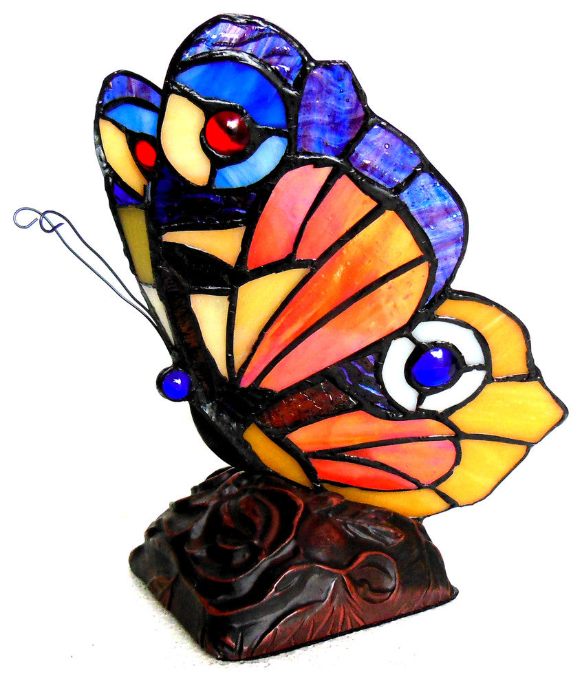 KACY 6 Tiffany-style 1 Light Butterfly Accent Table Lamp 9inches Tall