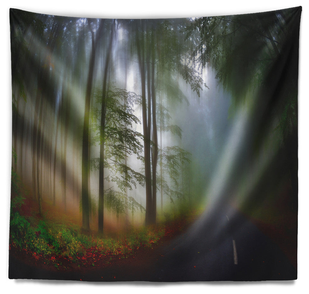 Fall Landscape in the Forest Landscape Wall Tapestry, 39"x32"