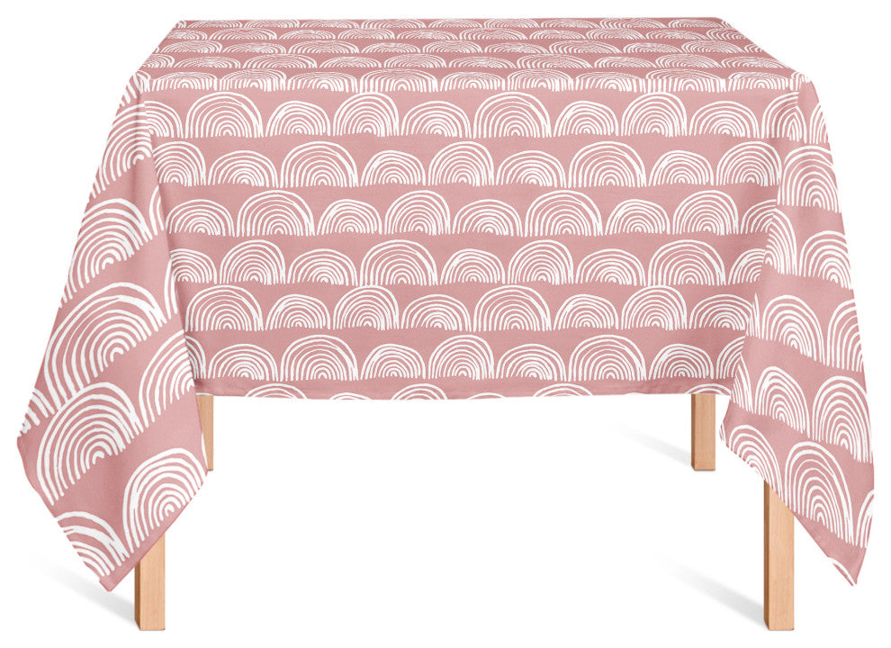 Half Circle Pattern Pink 2 58x58 Tablecloth